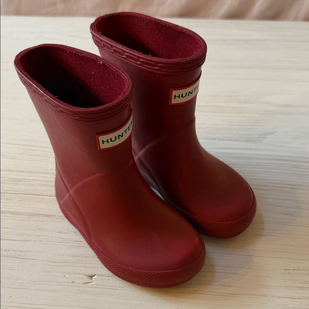 Hunter Kids Red Rain Boots